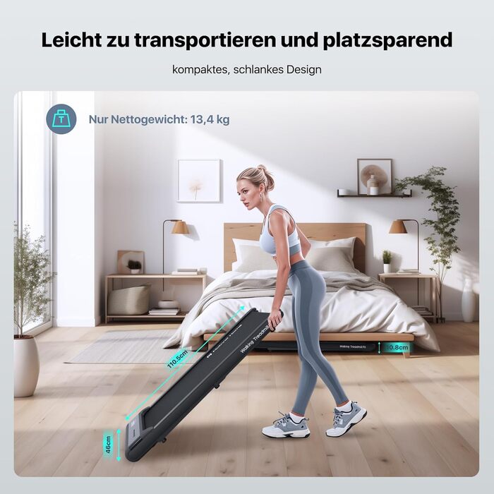 Walking Pad Mobvoi: Компактний біговий тренажер 2-в-1 для дому та офісу, з керуванням через додатки Zwift, Kinomap, TicSports. Максимальне навантаження 120 кг, швидкість до 6 км/год.