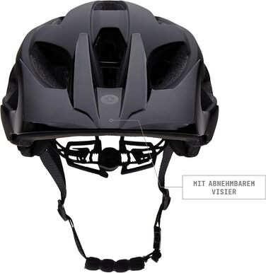 Велошолом AGU XC MTB для чоловіків та жінок, чорний, розмір L/XL (58-62 см), знімний козирок, вентиляція, In-Mold, EN1078