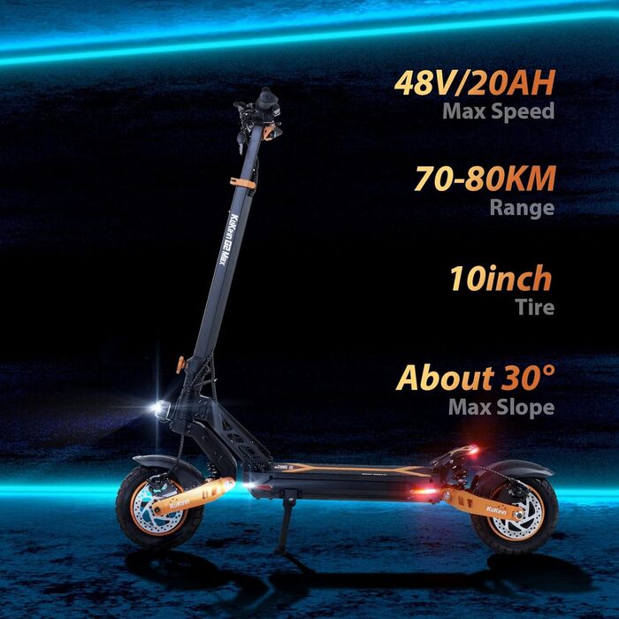 Електросамокат для дорослих 48V 20Ah, запас ходу 70-75 км, складаний офф-роуд електросамокат з 10-дюймовими колесами, G2 MAX
