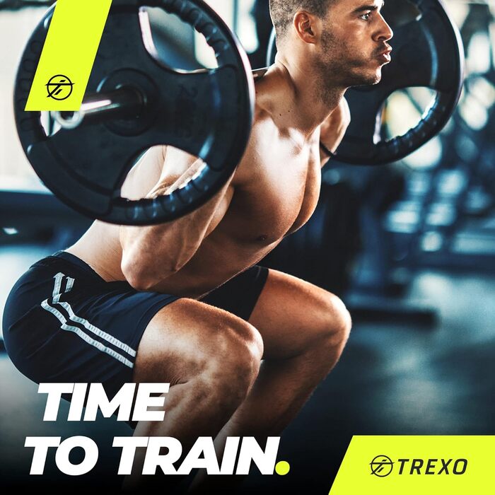 Диск для штанги TREXO з ручками, чавунний, 25 кг, для фітнесу, кросфіту, силових тренувань, ергономічний, довговічний