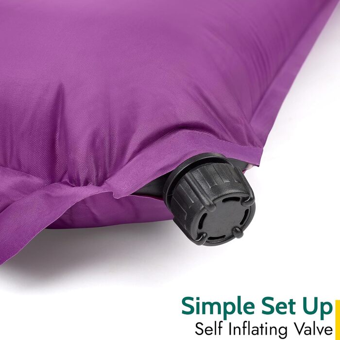 Isomatte Trail Selbstaufblasend з Memory Foam 5 см, ізольований килимок для кемпінгу, фіолетовий колір