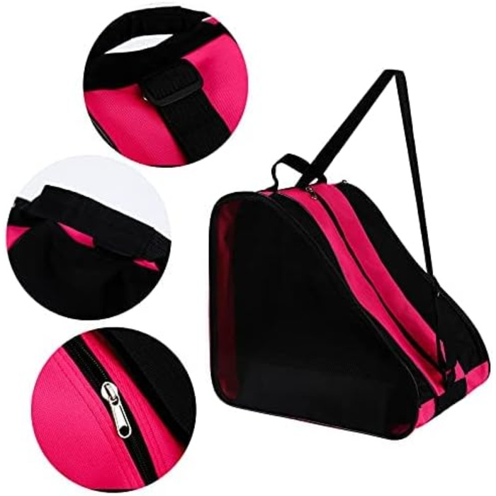 Сумка для роликових ковзанів, ролерів, унісекс, з регульованим плечовим ременем, рожева