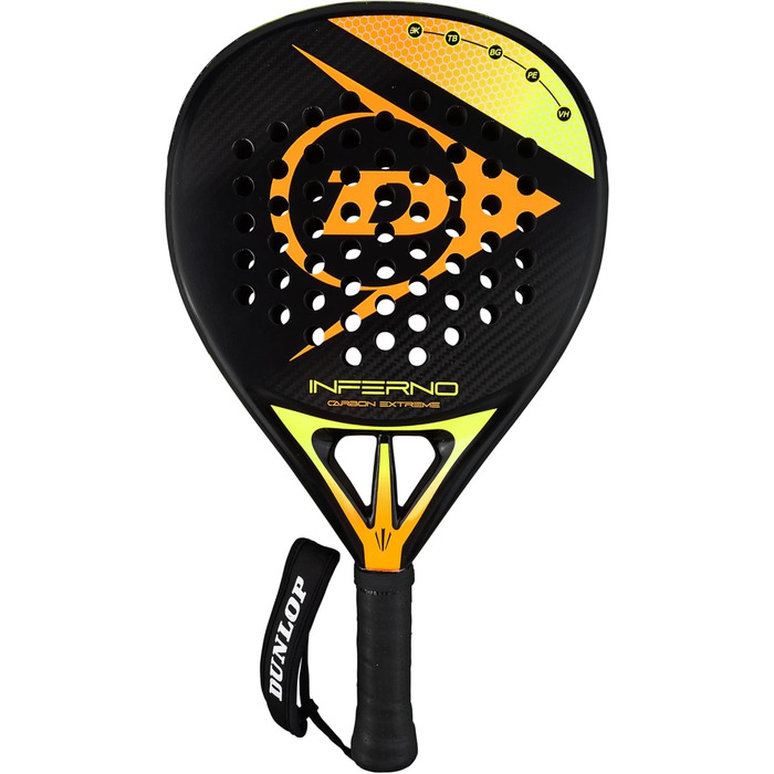 Падель ракетка Dunlop Inferno Carbon Extreme, жовто-помаранчева
