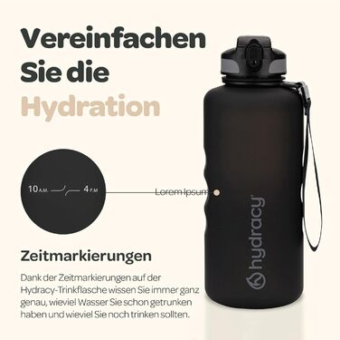 Водна пляшка Hydracy 2L з соломкою та таймером: спортивна, BPA-free, проти протікання, без конденсату