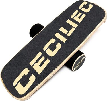 Балансборд для тренувань, балансу та стабільності: дерев'яний балансборд з роликом для спорту та фітнесу