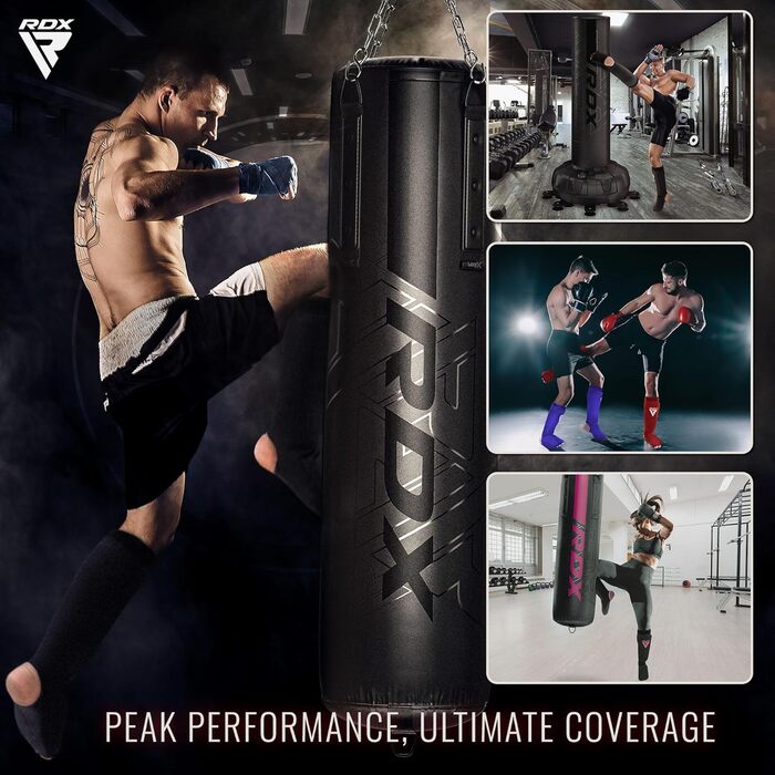 Захисники для ніг RDX для кікбоксингу, тайського боксу, ММА, муай-тай. Захист для ніг, чоловічі та жіночі, повний захист, чорний колір.