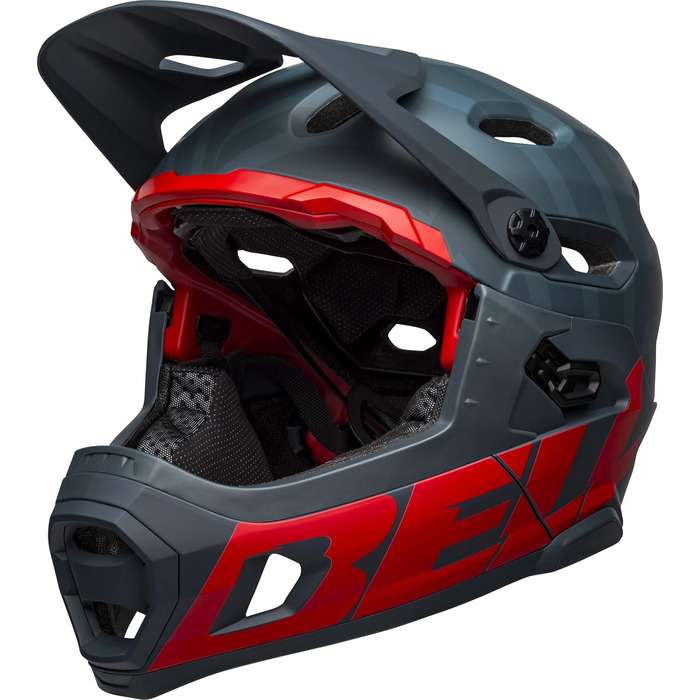 Велошолом Bell Super DH Spherical Prime матовий синьо-червоний, для даунхілу, розмір L