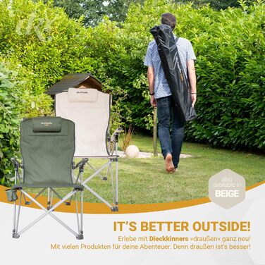 Дитячий складаний стілець Dieckkiners Ehlin для балкону, саду та тераси, сталевий каркас, зелений