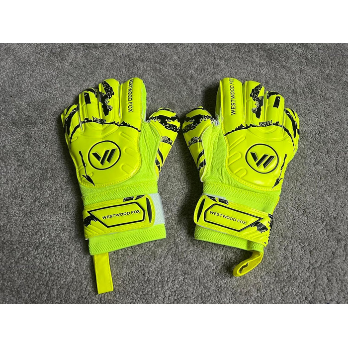 Воротарські рукавички WESTWOOD FOX Fingersave для дітей та підлітків. DumboLatex, 4+3 мм, GELB-WEIß, розмір 6 (8-10 років)