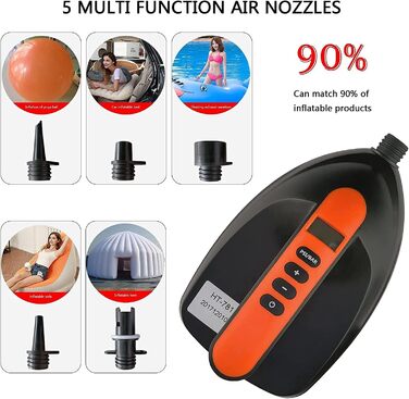 Електричний насос для SUP дошки Ruitx 16PSI, 12V для надувних SUP, човнів, велосипедів та наметів (Помаранчевий)