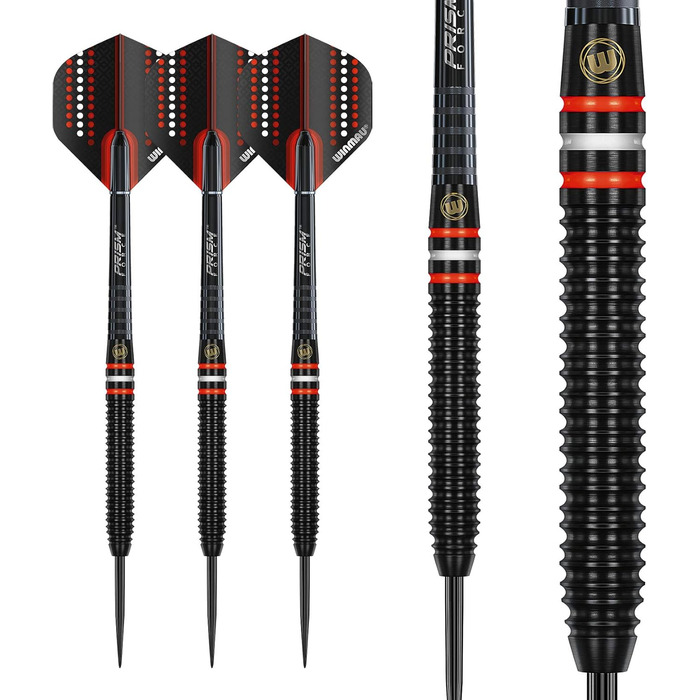 Дротики WINMAU Pro-Line Profi Wolfram для дартсу, сталевий наконечник, комплект з оперенням та стрижнями