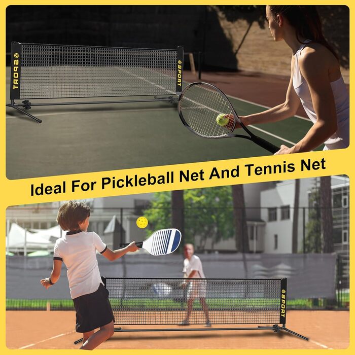 Мобільна міні-сітка для волейболу з комплектом: м'яч, насос, сумка. Регульована висота 1.5-7.9м для тенісу, бадмінтону, футболу, піклболу