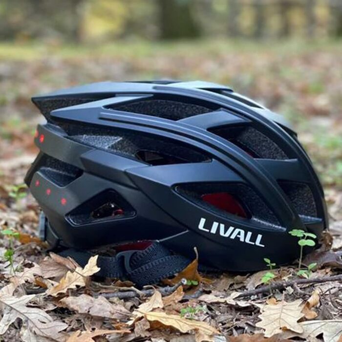 Розумний шолом для велосипеда LIVALL з LED-ліхтарем та покажчиками повороту, Bluetooth, мікрофон, динамік, SOS, пульт, чорний (чоловічий/жіночий)