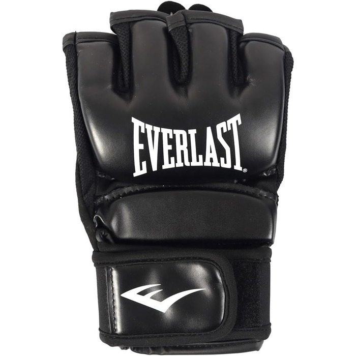 Тренувальні рукавички Everlast Core Everstrike MMA, чорні – для пращок та спарингу, гнучкі зони, посилені зап'ястя, подвійний липучковий замок – оригінальне обладнання Everlast, розмір M