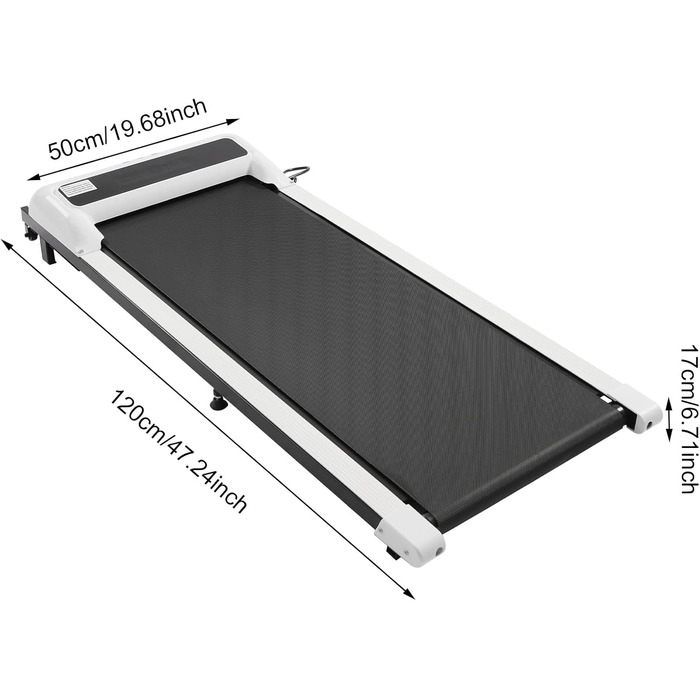 Бігова доріжка Walking Pad для дому та офісу, компактна, з LCD-дисплеєм і пультом, під стіл, біла