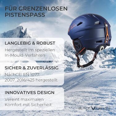 Шолом гірськолижний BLACK CREVICE Streif I, білий матовий карбон/чорний, регульований, для чоловіків та жінок