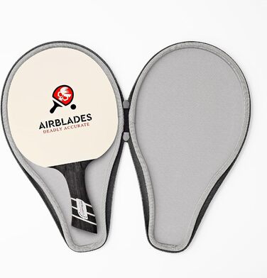 Професійна пінг-понгова ракетка AirBlades з жорстким кейсом | Ракетка для настільного тенісу з ергономічною ручкою | 5 шарів деревини з преміум-гумою та губкою