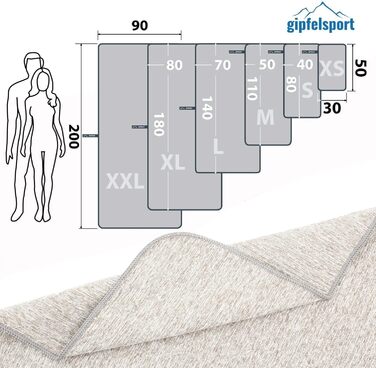 Набір мікрофібрових рушників Gipfelsport – для сауни, фітнесу, спорту та пляжу | 8 розмірів, 13 кольорів (світло-сірий, 4: L(140x70))