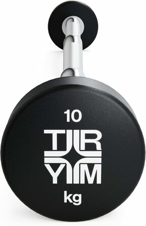 Штанга Trym SZ з гумовими дисками, 10-50 кг, сталева, 89 см, нековзка ручка, для фітнесу та бодібілдингу