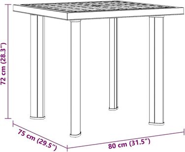 Садовий стіл vidaXL 101x68x72 см, пластиковий, білий, з отвором для парасольки - для балкона та саду