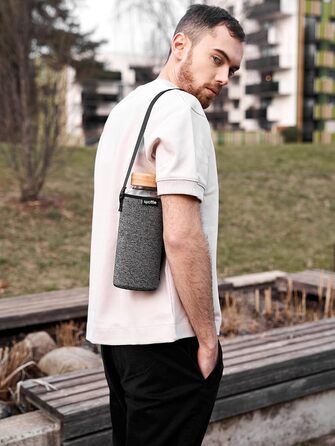 Скляна пляшка Spottle 1,5 л - для води та газованих напоїв, чорна, 1500 мл