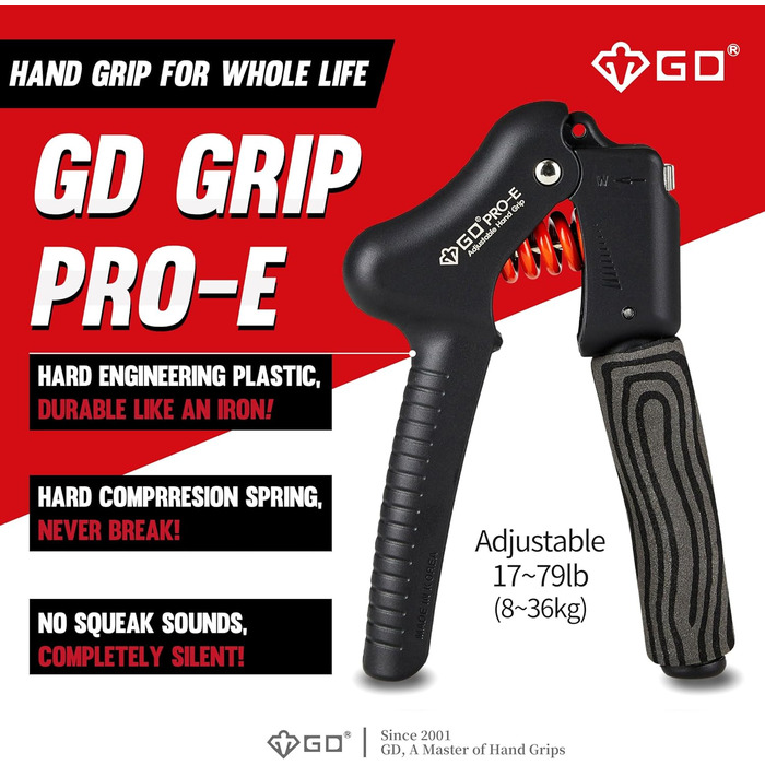 Регульований тренажер для пальців GD GRIP Pro-E 7-36 кг