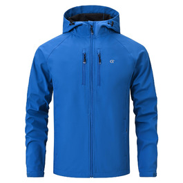 Чоловіча куртка Softshell Huayuzh — водонепроникна, вітрозахисна та дихаюча outdoor куртка-вітровка для походів та кемпінгу, XL, синя