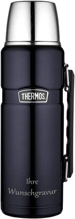 Термос ізольований Thermos King 1,2 л, темно-синій, з гравіюванням на замовлення