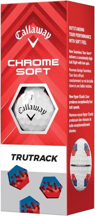 Гольф-кулі Callaway з хромовим покриттям, м'які True Track Blue/Red