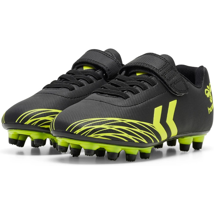 Дитячі футбольні бутси Hummel Top Star 30 EU, чорно-жовті, з клямками для різних типів ґрунту