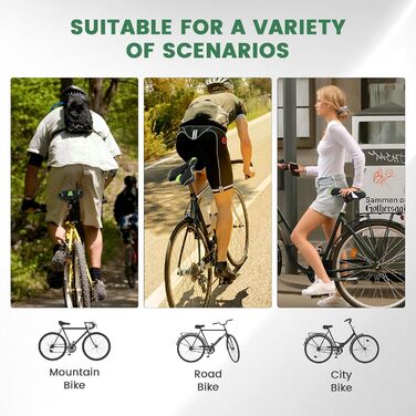 Велосипедне сідло ENJOHOS для чоловіків та жінок: комфортне, водонепроникне, з PU покриттям та ключем. Підходить для MTB, трекінгу, туризму та шосе. Зелений колір.