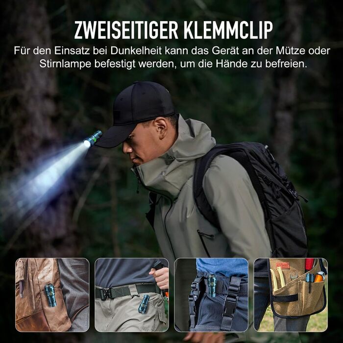 Ліхтар налобний LED перезарядна 6000 люмен, USB-C, 8 режимів, водонепроникний, для кемпінгу, туризму, надзвичайних ситуацій (синій)