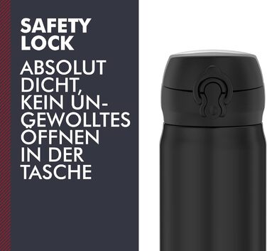 Термос-пляшка THERMOS Ultralight 750 мл чорна матова, з безпечною кришкою, тримає тепло 10 годин/холод 20 годин, нержавіюча сталь, без BPA, для води та напоїв, підходить для посудомийної машини