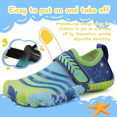 Дитячі аквашузи Hanani для плавання та відпочинку на пляжі (33 EU, блакитно-жовтий)