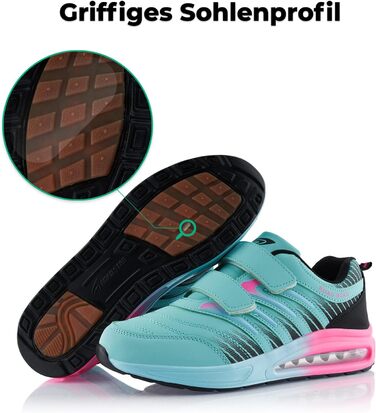 Кросівки для бігу жіночі/чоловічі з амортизацією, спортивні, легкі (39 EU, блакитний, чорний, фуксія)