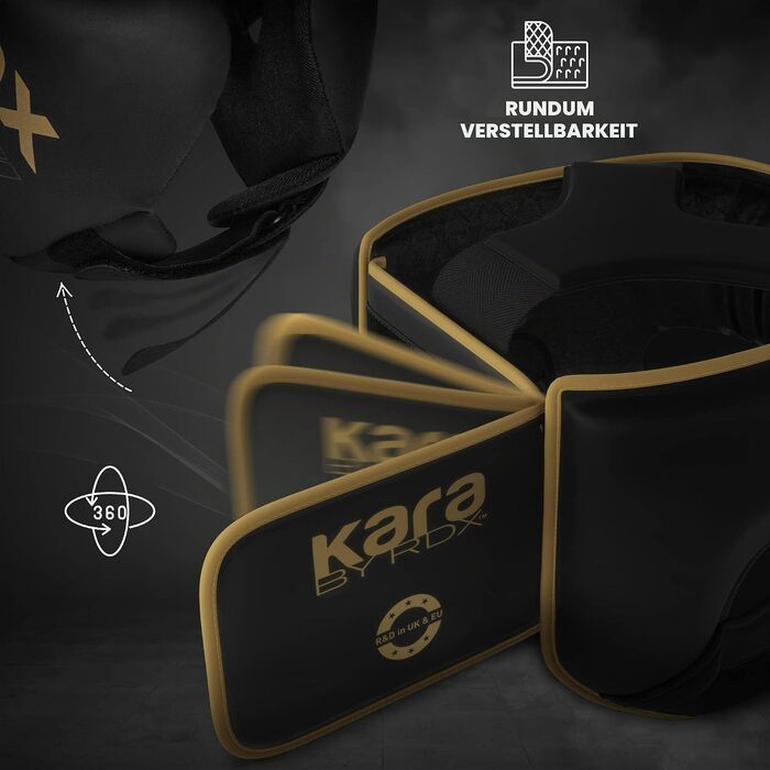 Захисний шолом для боксу та єдиноборств RDX Maya Hide Leder — для кікбоксингу, MMA, тайського боксу, карате та тхвеквондо, золотий, розмір L