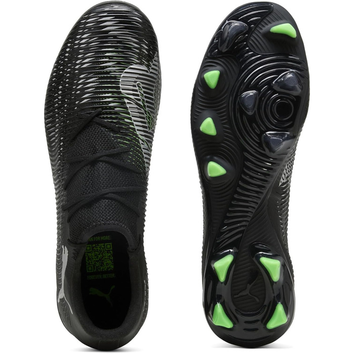 Футбольні бутси PUMA Future 8 Match Low Fg/Ag, 42 EU, Puma Black/Silver/Fluo Green