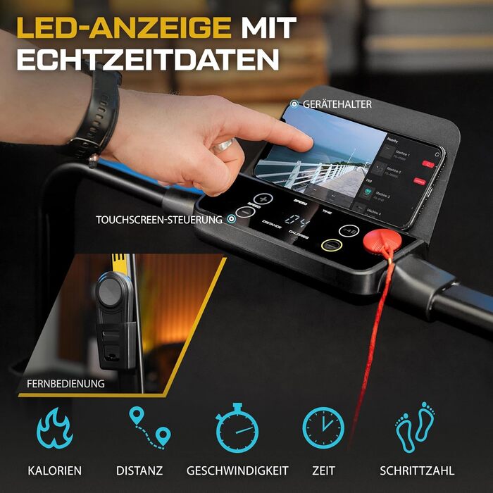 Бігова доріжка TREX SPORT TX-400WP Exile для дому, 12 км/год, LED-дисплей, дистанційне керування, APP-з'єднання, підходить для роботи за столом