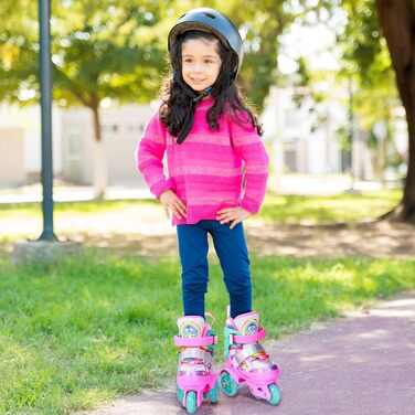 Дитячі ролики Kinder Einhorn для дівчаток, 3-6 років, з підсвічуванням, регульовані, 4 колеса, для початківців, рожеві