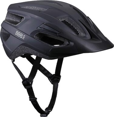Велошолом BBB Cycling Kite 2.0 для дорослих і дітей, для шосейного та гірського велосипеда, знімний візор, кріплення для LED, розмір S (52-55 см), матовий чорний