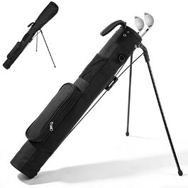 Сумка для гольфу на штативі, чорна. З регульованими ременями, двома кишенями. Легка, для чоловіків та жінок, для тренувань, коротких полів та курсів.