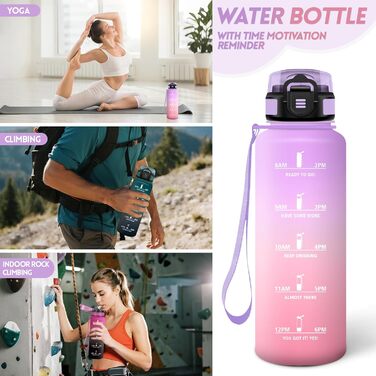 Фляга для води Motswedi з трубочкою, 1500 мл, BPA-free, для спорту, без витоку, підходить для газованої води, жовтогаряча, 1500 мл