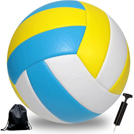 Волейбольний м'яч для пляжу та залу: тренувальний, розмір 5, з рюкзаком та насосом