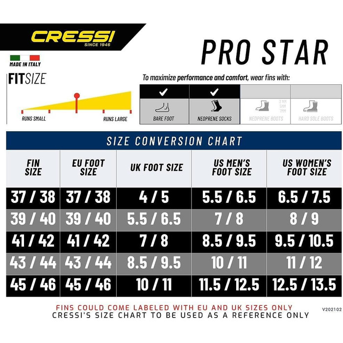 Набір для апное і снорклінгу Cressi Pro Star Bag для дорослих, італійська якість, розмір 43/44, чорний