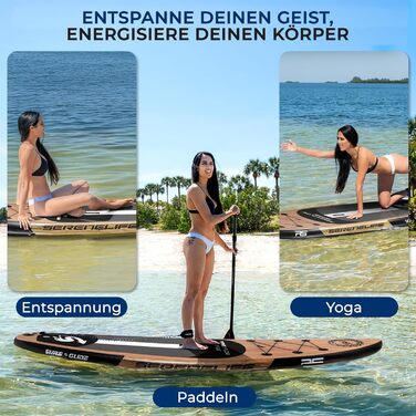 Надувний SUP SereneLife для дорослих та дітей: комплект з веслом, насосом та сумкою. Touring SUP для річки, моря та озера. Максимальне навантаження 155 кг.