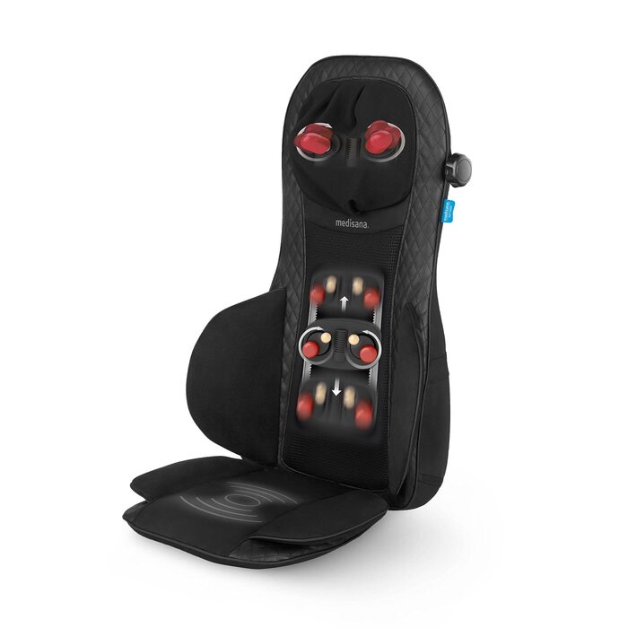 Масажне крісло Medisana MCG 820 Shiatsu з гелевими масажними головками, масаж спини та шиї, функція підігріву, 3 інтенсивності, масажер спини з функцією червоного світла