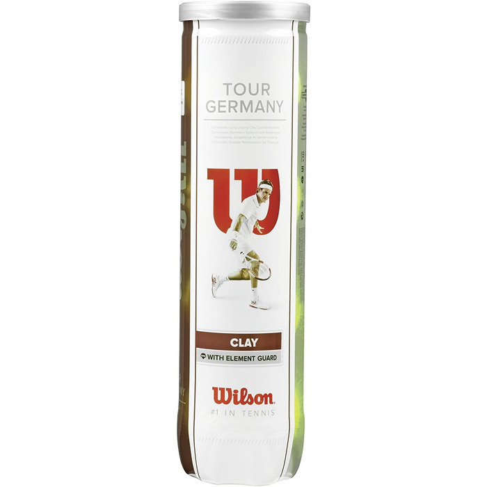 Тенісні м'ячі WILSON Tour Germany Clay DTB, 20 шт., жовті, офіційний ігровий м'яч DTB 2014/2015, 5 туб по 4 м'ячі