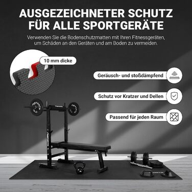 Набір килимків для захисту підлоги MSPORTS Premium — 8 пазл-матів для фітнесу, йоги та тренувань у домашньому залі, протиковзні (3,2 м², чорний)