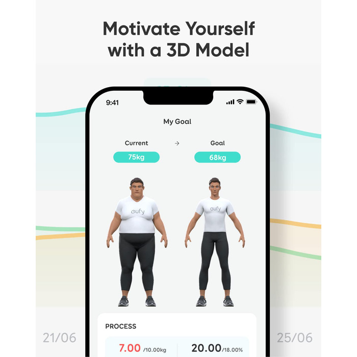 Розумні ваги eufy by Anker P3 з Wi-Fi, 3D-моделлю тіла, аналізом складу, 16 показниками, вимірюванням пульсу, BMI, Bluetooth, додатком