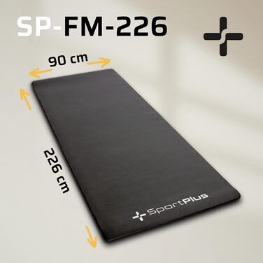 Захисна килимок для спорту SportPlus: протиковзка підкладка для тренажерів (велотренажер, бігове полотно, тренажер для веслування) та йоги, розмір 226x90 см